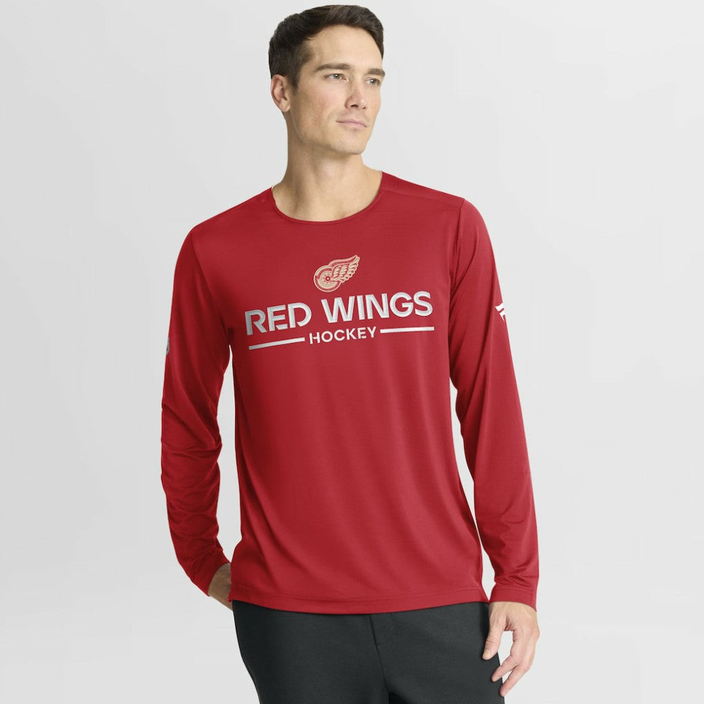 Detroit Red Wings Fanatics Authentic Pro Centennial Rink Tech Long Sleeve T-Shirt - Red | Fanatics on sale