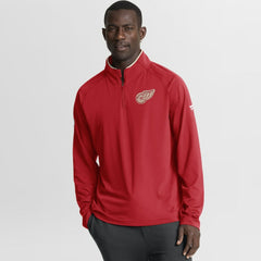 Detroit Red Wings Fanatics Authentic Pro Rink Training Centennial Raglan Quarter-Zip Pullover - Red | Fanatics Lifestyle