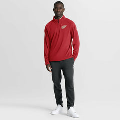 Detroit Red Wings Fanatics Authentic Pro Rink Training Centennial Raglan Quarter-Zip Pullover - Red | Fanatics Lifestyle