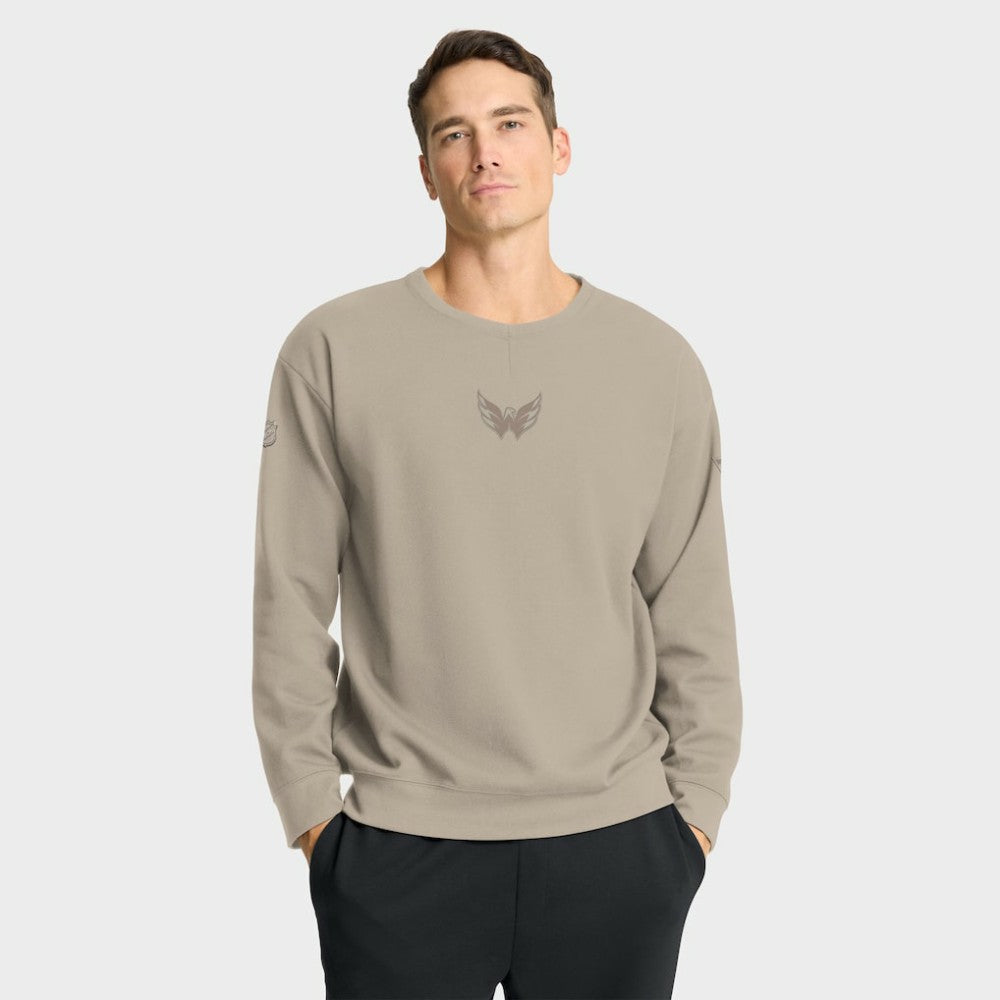 Washington Capitals Fanatics Authentic Pro Road Tri-Blend Sweatshirt - Tan | Fanatics Clearance