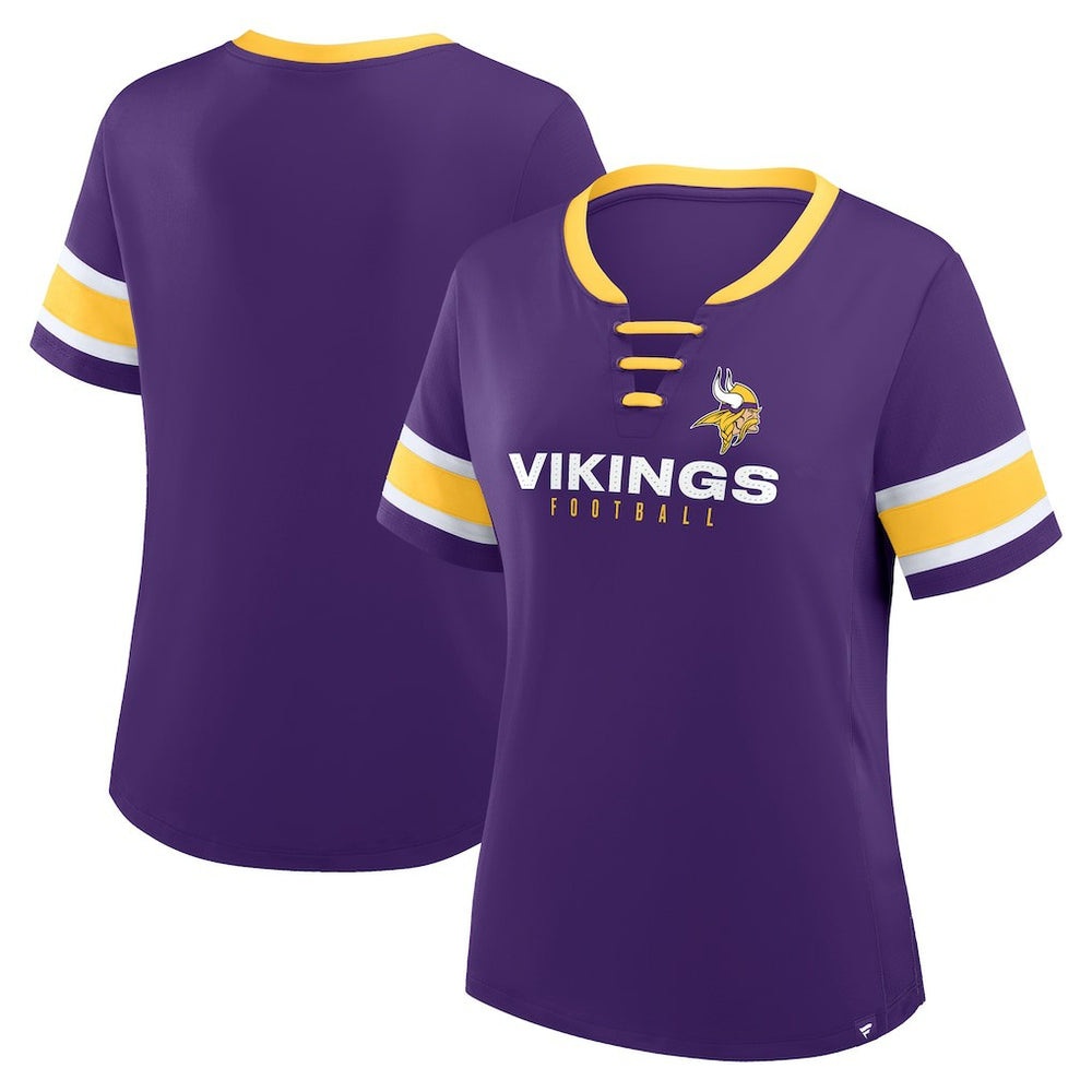 Minnesota Vikings Women's Redzone Draw Play Athena Lace-Up T-Shirt - Purple - Fanatics