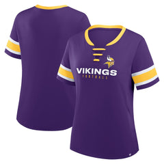Minnesota Vikings Women's Redzone Draw Play Athena Lace-Up T-Shirt - Purple - Fanatics