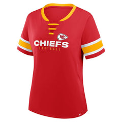 Kansas City Chiefs Women's Redzone Draw Play Athena Lace-Up T-Shirt - Red - Fanatics