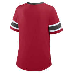 Tampa Bay Buccaneers Women's Redzone Draw Play Athena Lace-Up T-Shirt - Red - Fanatics