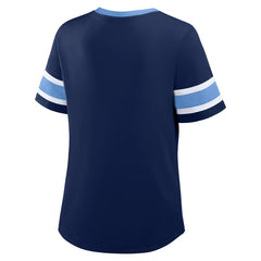 Tennessee Titans Women's Redzone Draw Play Athena Lace-Up T-Shirt - Navy - Fanatics