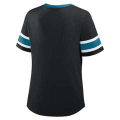 Jacksonville Jaguars Women's Redzone Draw Play Athena Lace-Up T-Shirt - Black - Fanatics
