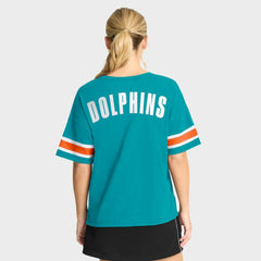Miami Dolphins Women's Redzone Curl Route T-Shirt - Aqua - Fanatics