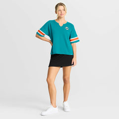 Miami Dolphins Women's Redzone Curl Route T-Shirt - Aqua - Fanatics