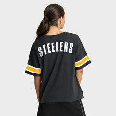 Pittsburgh Steelers Women's Redzone Curl Route T-Shirt - Black - Fanatics