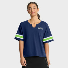 Seattle Seahawks Women's Redzone Curl Route T-Shirt - College Navy - Fanatics