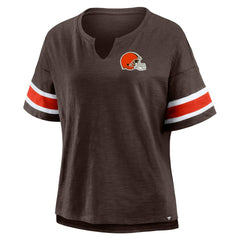 Cleveland Browns Women's Redzone Curl Route T-Shirt - Brown - Fanatics