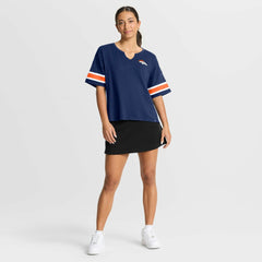 Denver Broncos Women's Redzone Curl Route T-Shirt - Navy - Fanatics