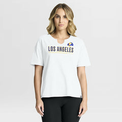 Los Angeles Rams Women's Redzone Slub Boxy T-Shirt - White - Fanatics