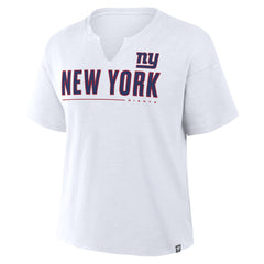 New York Giants Women's Redzone Slub Boxy T-Shirt - White - Fanatics