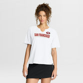 San Francisco 49ers Women's Redzone Slub Boxy T-Shirt - White - Fanatics