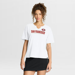 San Francisco 49ers Women's Redzone Slub Boxy T-Shirt - White - Fanatics