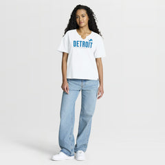 Detroit Lions Women's Redzone Slub Boxy T-Shirt - White - Fanatics