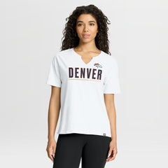 Denver Broncos Women's Redzone Slub Boxy T-Shirt - White - Fanatics