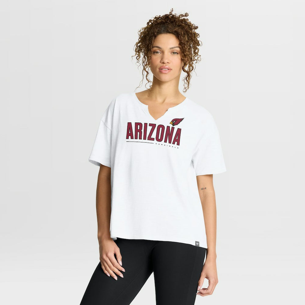 Arizona Cardinals Women's Redzone Slub Boxy T-Shirt - White - Fanatics