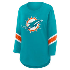 Miami Dolphins Women's Redzone 3/4-Sleeve T-Shirt - Aqua - Fanatics