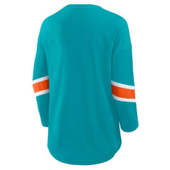 Miami Dolphins Women's Redzone 3/4-Sleeve T-Shirt - Aqua - Fanatics