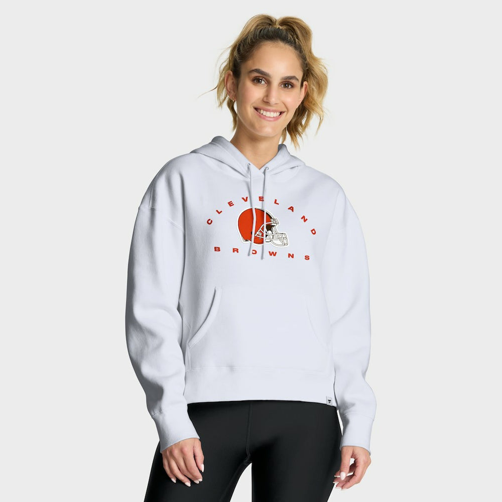 Cleveland Browns Women's Eligible Receiver Legacy Pullover Hoodie - White - Fanatics