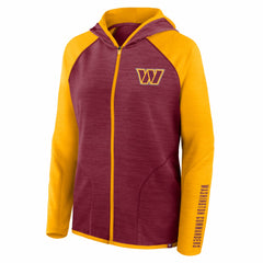 Washington Commanders Women's Redzone End Around Pass Raglan Full-Zip Hoodie - Burgundy/Gold - Fanatics