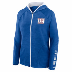 New York Giants Women's Redzone End Around Pass Raglan Full-Zip Hoodie - Royal - Fanatics