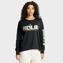 New Orleans Saints Women's Hometown Legacy Long Sleeve T-Shirt - Black - Fanatics