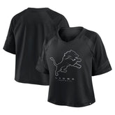 Detroit Lions Women's Oversized Raglan V-Neck Blackout Fashion Jersey - Fanatics