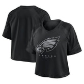 Philadelphia Eagles Women's Oversized Raglan V-Neck Blackout Fashion Jersey - Fanatics