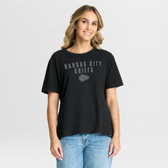 Kansas City Chiefs Women's Blackout Kneel Down Legacy T-Shirt - Black - Fanatics