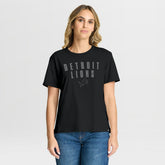 Detroit Lions Women's Blackout Kneel Down Legacy T-Shirt - Black - Fanatics