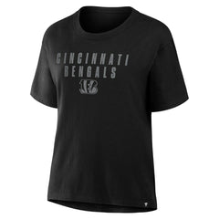 Cincinnati Bengals Women's Blackout Kneel Down Legacy T-Shirt - Black - Fanatics