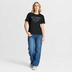 Baltimore Ravens Women's Blackout Kneel Down Legacy T-Shirt - Black - Fanatics