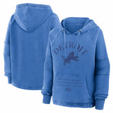 Detroit Lions Women's Oversized Raglan Gridiron Hoodie - Blue - Fanatics