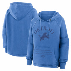 Detroit Lions Women's Oversized Raglan Gridiron Hoodie - Blue - Fanatics