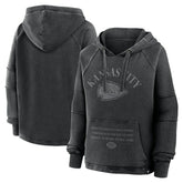 Kansas City Chiefs Women's Oversized Raglan Gridiron Hoodie - Black - Fanatics