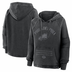 Philadelphia Eagles Women's Oversized Raglan Gridiron Hoodie - Black - Fanatics