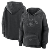San Francisco 49ers Women's Oversized Raglan Gridiron Hoodie - Black - Fanatics