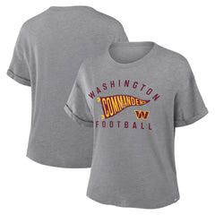Washington Commanders Women's Pennant Wave Tribute Tri-Blend Boxy T-Shirt - Heather Gray - Fanatics