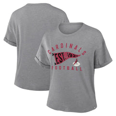 Arizona Cardinals Women's Pennant Wave Tribute Tri-Blend Boxy T-Shirt - Heather Gray - Fanatics
