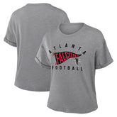 Atlanta Falcons Women's Pennant Wave Tribute Tri-Blend Boxy T-Shirt - Heather Gray - Fanatics