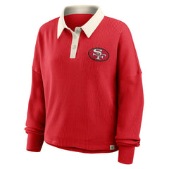 San Francisco 49ers Women's Oversized Hometown Premium Thermal Long Sleeve Shirt - Scarlet - Fanatics