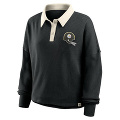 Pittsburgh Steelers Women's Oversized Hometown Premium Thermal Long Sleeve Shirt - Black - Fanatics