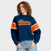 Chicago Bears Oversized Hometown Toss Sweep Mock Neck Pullover - Navy - Fanatics