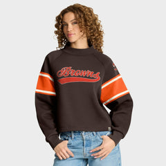 Cleveland Browns Oversized Hometown Toss Sweep Mock Neck Pullover - Brown - Fanatics