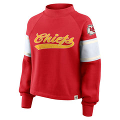 Kansas City Chiefs Oversized Hometown Toss Sweep Mock Neck Pullover - Red - Fanatics