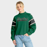 Philadelphia Eagles Oversized Hometown Toss Sweep Mock Neck Pullover - Kelly Green - Fanatics