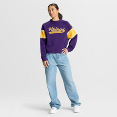 Minnesota Vikings Oversized Hometown Toss Sweep Mock Neck Pullover - Purple - Fanatics